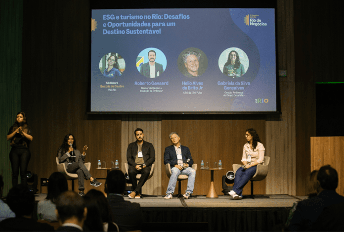 Painel “ESG e Turismo no Rio Desafios e Oportunidades para um Destino Sustentável”. Crédito: Juliana Chalita Rio de Negócios