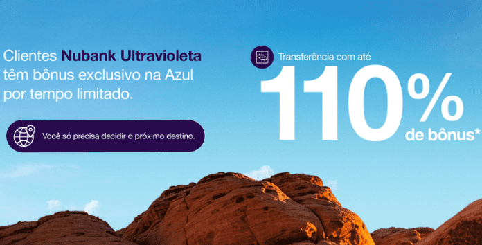 Azul Fidelidade e Nubank anunciam campanha de transferência de pontos para Clientes Ultravioleta. Crédito: Divulgação Azul Fidelidade e Nubank anunciam campanha de transferência de pontos para Clientes Ultravioleta. Crédito: Divulgação