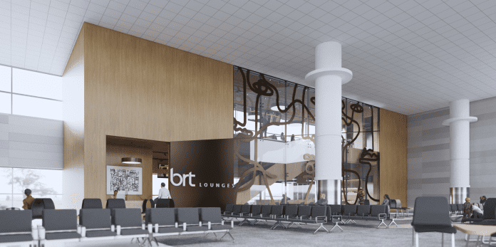 Novo lounge da BRT Lounges no embarque internacional de Viracopos. Crédito: Divulgação/BRT Lounges