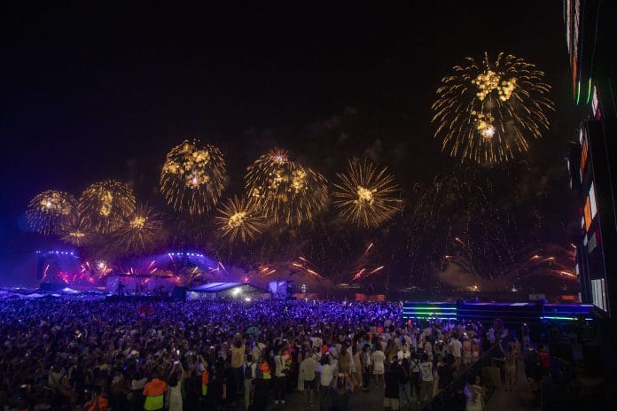Queima de fogos em Copacabana (RJ). Crédito: Alexandre Macieira/Riotur